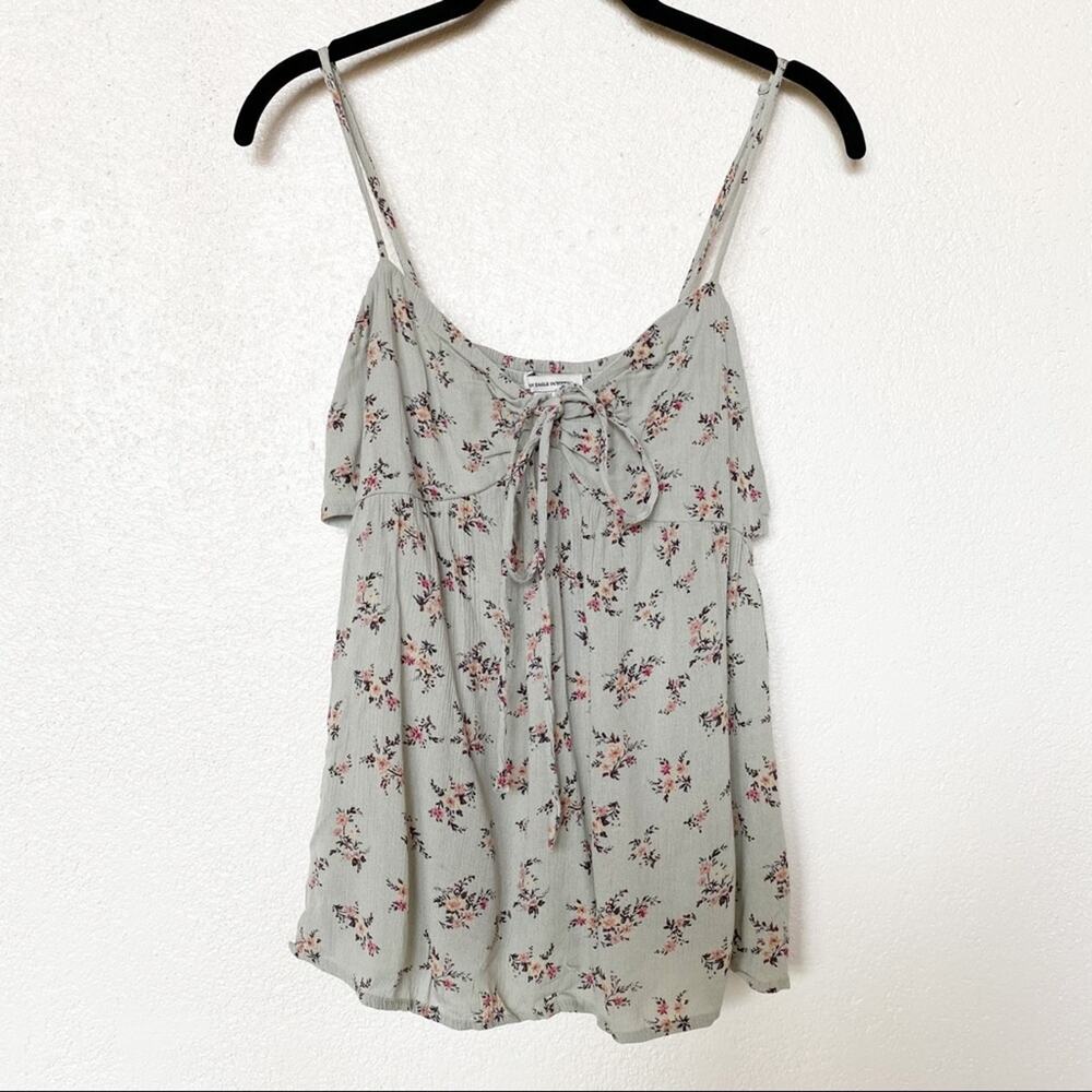 American Eagle Floral Print Cut Out Side Tank Size Medium